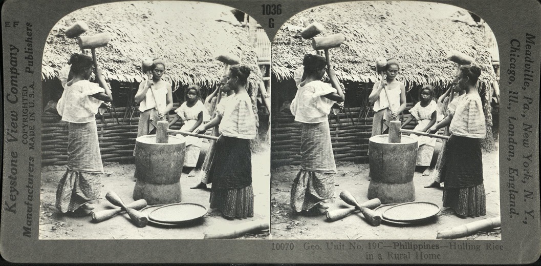 Geo. Unit No. 19C – Philippines – Hulling Rice in a Rural Home.